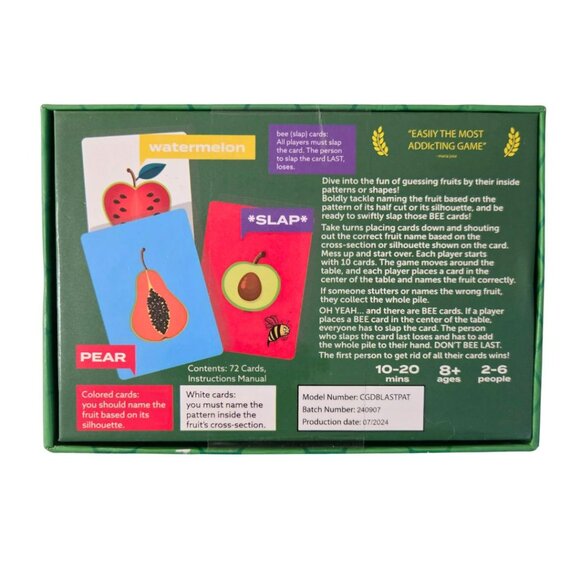 Don’t BEE Last Tricky Fruits Card Game Family Fun Night for Kids & Adults NEW - Picture 2 of 6